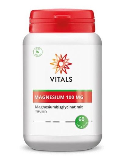 Vitals MAGNESIUM BISGLYCINATE WITH TAURINE 100 MG 60 TABLETS