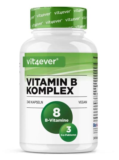 Vit4ever Vitamin B Complex 8 B vitamins + 3 co-factors 240 capsules